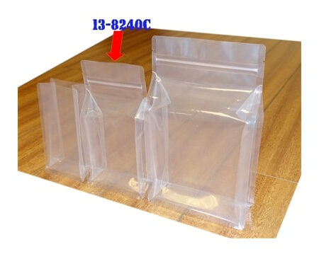 4" x 2.35" x 7.8" x 2.35" (10-16oz) Clear Stand-Up / Box Pouches