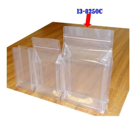 5.5" x 2.75" x 9.5" x 2.75" (20-30oz) Clear Stand-Up / Box Pouches / 1,000