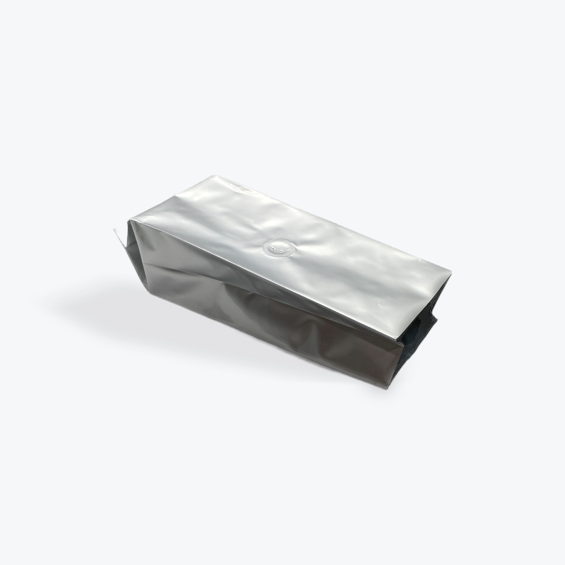 Silver Coffee Bag | With Valve - (16oz)
